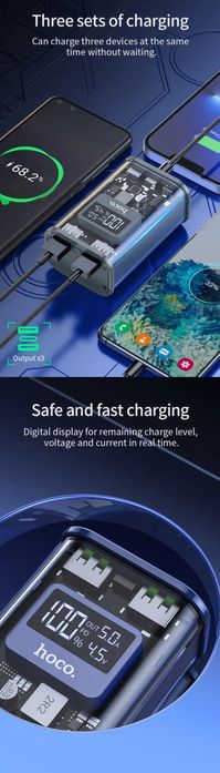 Hoco J105 Transparent Power Bank 10000mAh PD 20W + 22.5W QC3.0