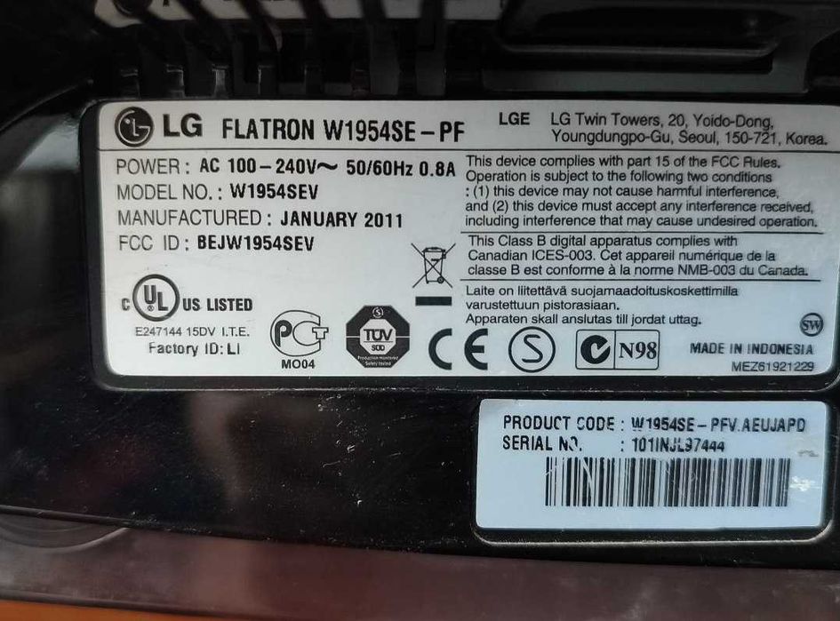 монитор LG FLATRON w1954se
