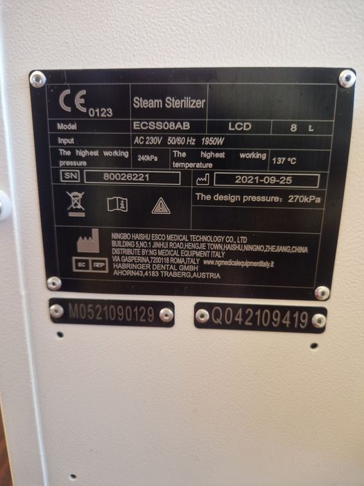 Autoclav sterilizare 8L NOU