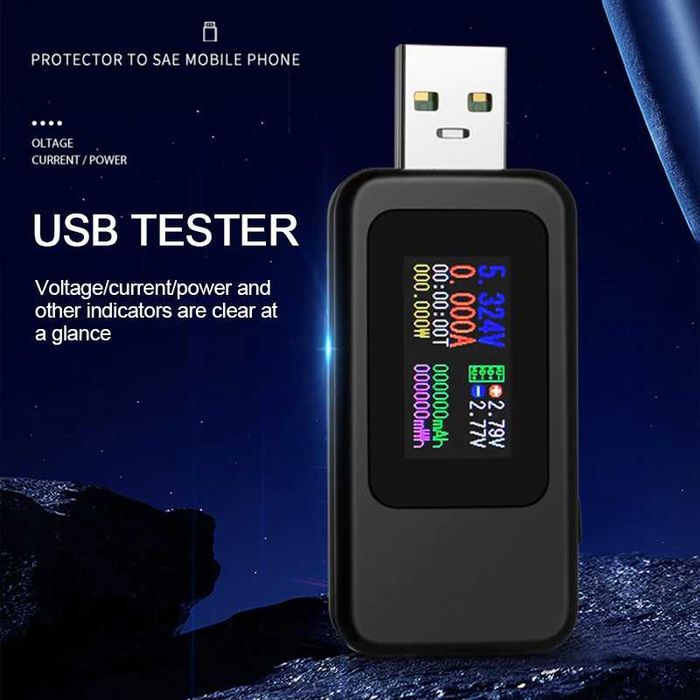 Tester digital USB 10 in 1 Voltmetru Ampermetru 0-30v 5A