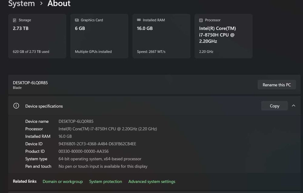 Лаптоп Razer blade 15 (2018)