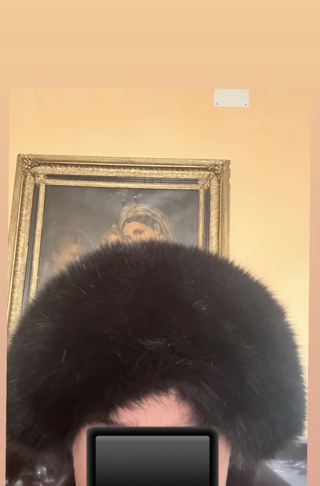 Pălărie din piele naturală și blană de vulpe