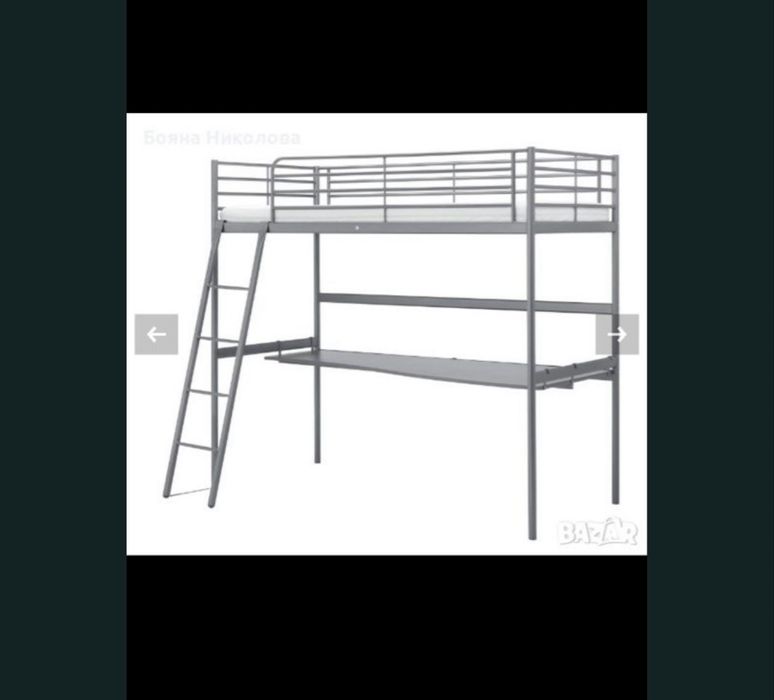 Двуетажно легло с бюро