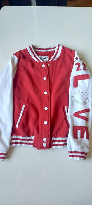 Jacheta varsity colegiu Reflex marimea S / M rosie calduroasa bumbac