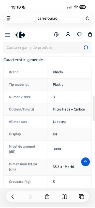 Purificator de aer Klindo