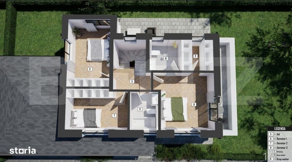 Casa individuala 4 camere, 126mp, 445 teren liber, clasa A+, zona Flor