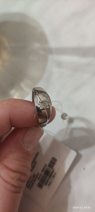 Кольцо серебро с вставкой