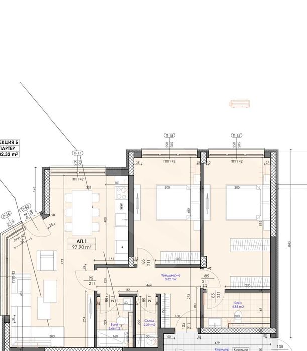 Тристаен апартамент Марково 99166