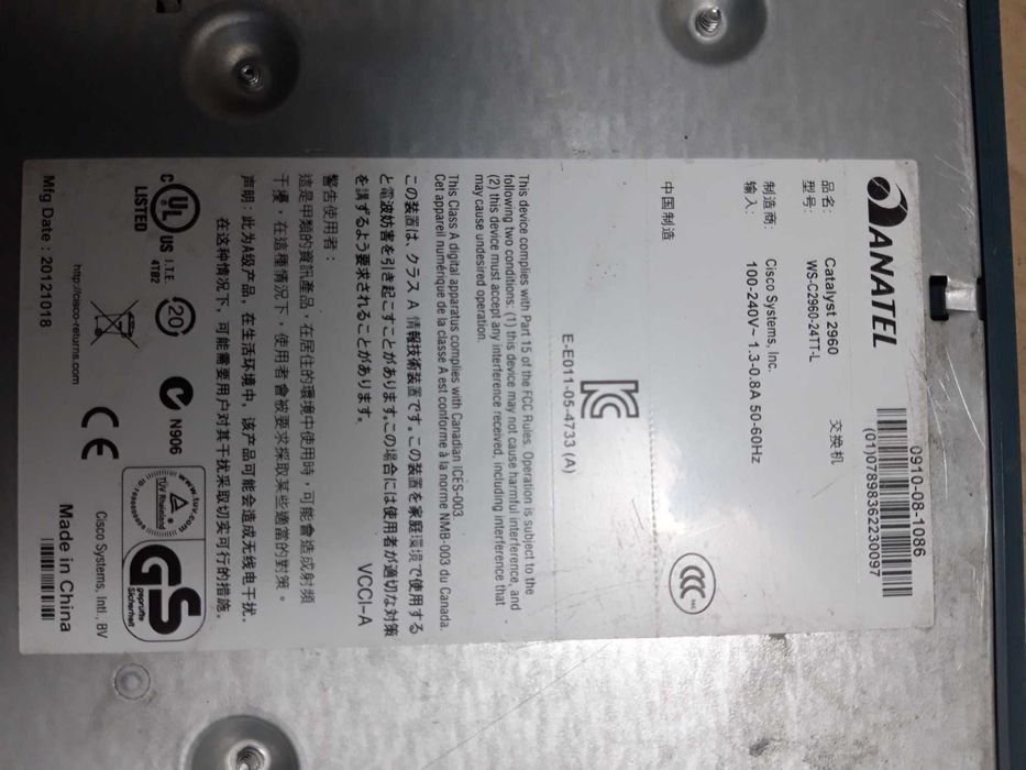 Коммутатор CISCO WS-C2960-24TT-L