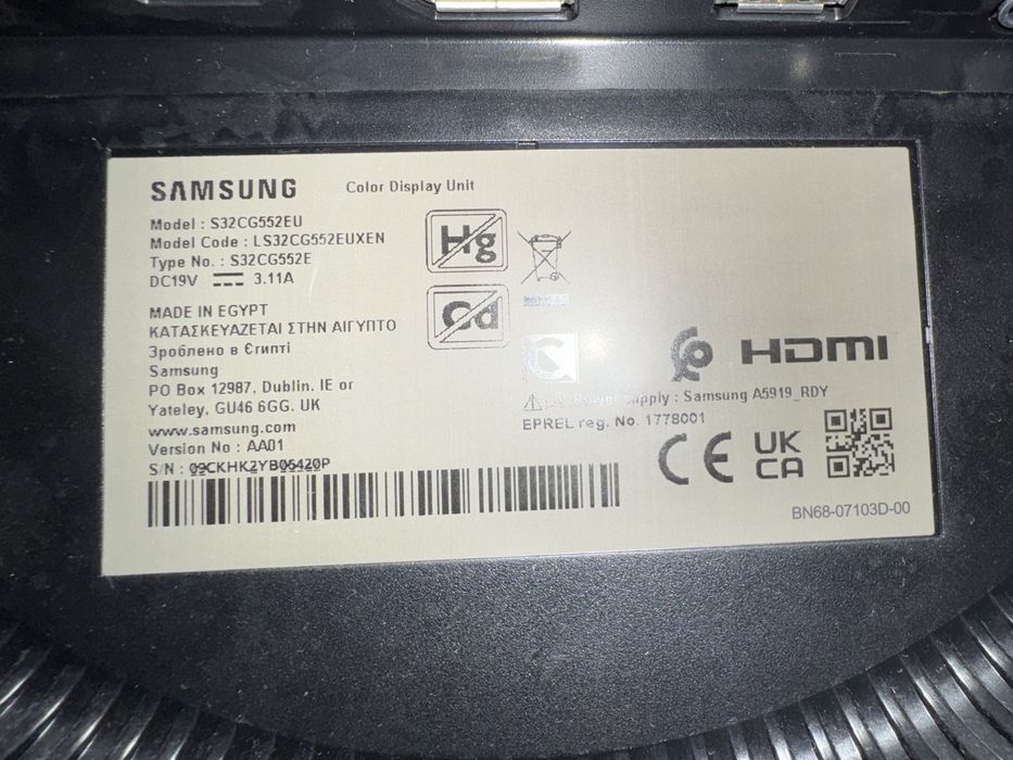 Monitor Samsung Odyssey G5 32”