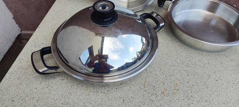 Tigaie inox cu fund dublu