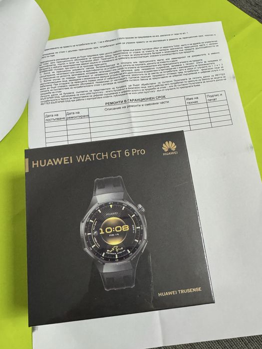 ЗАПЕЧАТАН 46mm Huawei watch GT 6 Pro Yettel Гаранция 2028 Black GT6