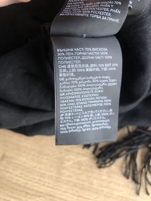 Zara H&M черна рокля с лен