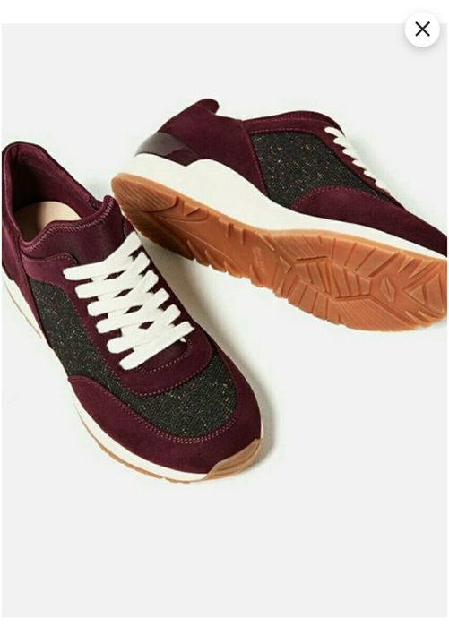 Маратонки Зара,цвят бордо