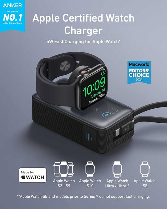 Anker MagGo за Apple Watch 35W външна USB-C батерия