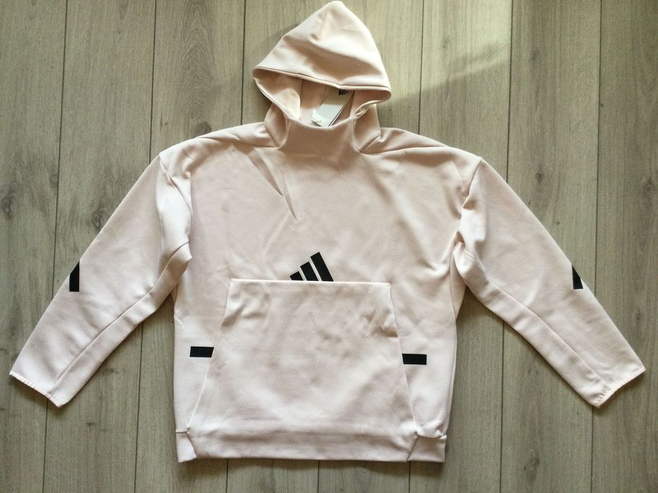 НОВ оригинален бледо розов памучен суичър ADIDAS ZNE размер L от САЩ