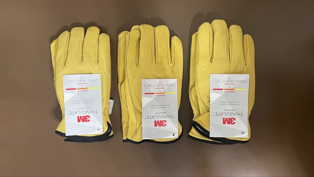 Зимние универсальные кожаные перчатки с утеплителем 3M Thinsulate