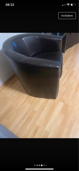 Fotoliu piele negru