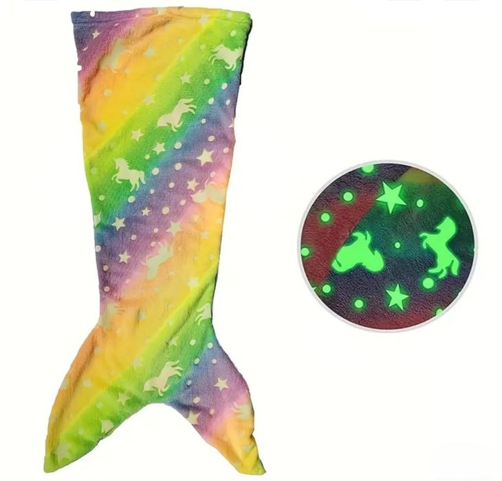 Детско Светещо Мекичко Одеяло ”Русалка” (Свети в тъмното)