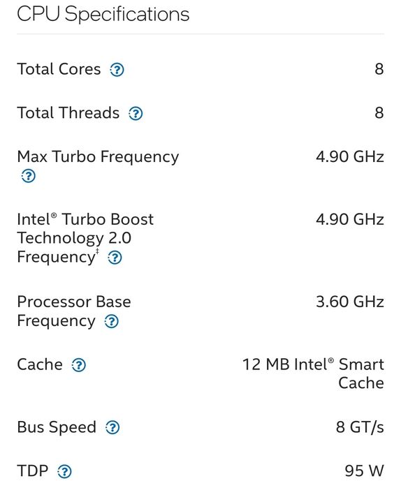 Procesor gaming i7 9700K 4.9GHz socket 1151