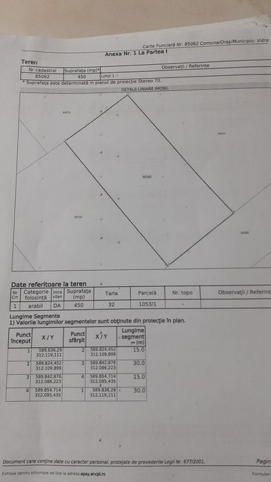 LOT de teren   450MP