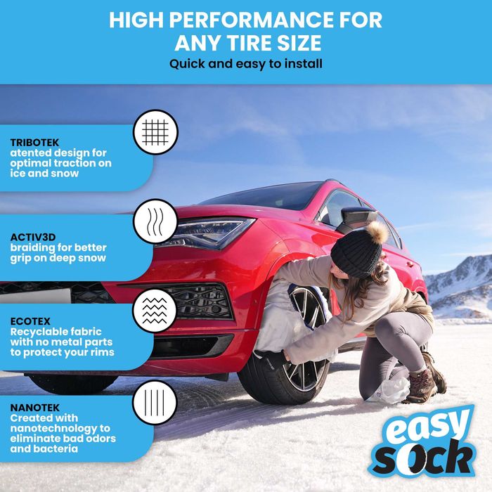 Huse textile antiderapante pentru zapada Easy Sock