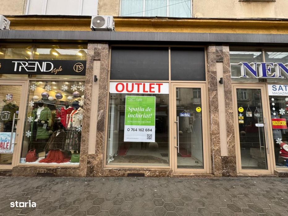 Inchiriere Spatiu Comercial Vitrat, 40 mp Piata Unirii - Cuza Voda