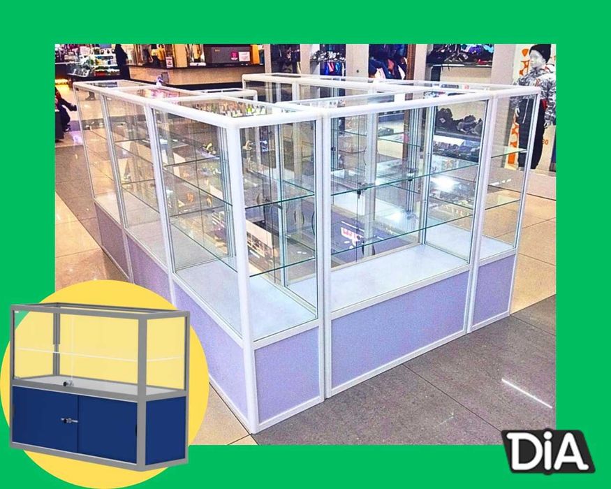 Oynaly prilavkalar, Акция, savdo uskunalari vitrinalar stellajlar