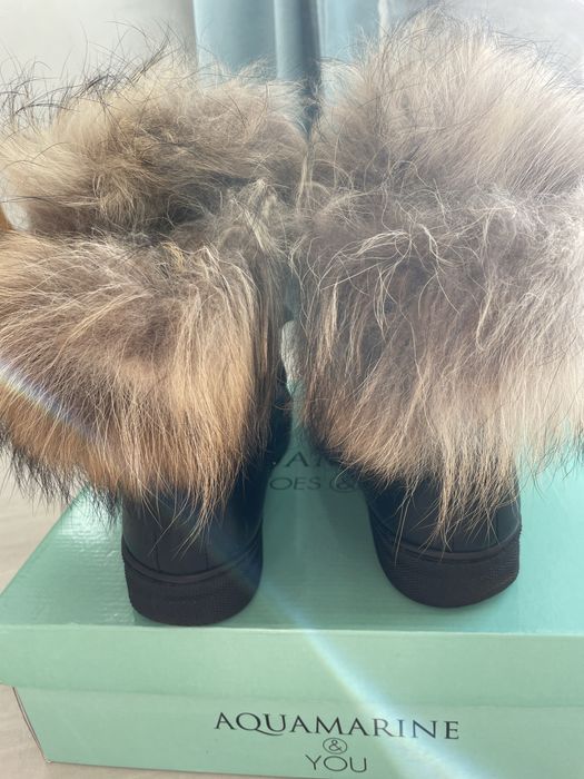 Боти Аквамарин 39 номер с кожа от лисица