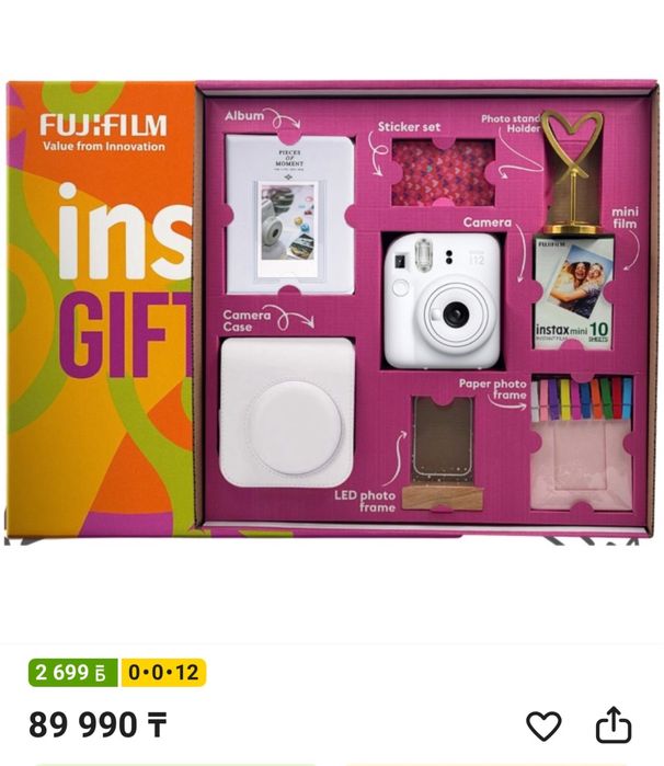 instax 12mini, gift box в розовом цвете