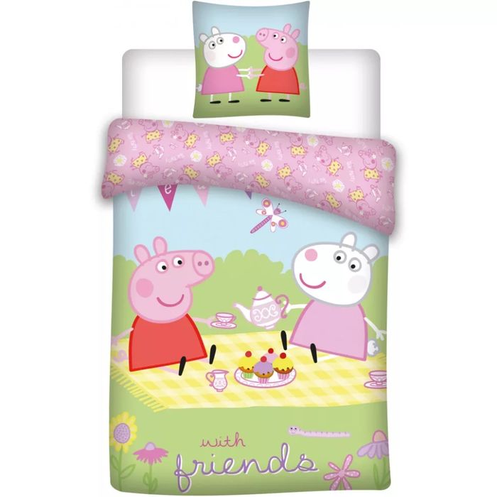 Детски спален комплект от 2 части Peppa Pig, прасенцето Пепа, за кошарa или малко легло
