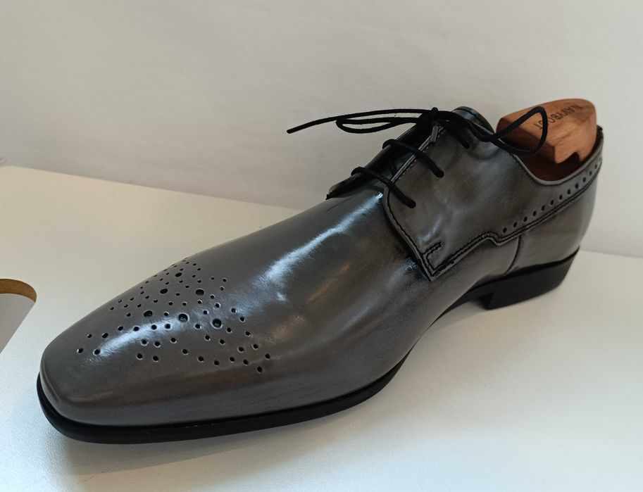Pantofi derby 40 cap toe brogue lucrati manual Minelli Paris NOI