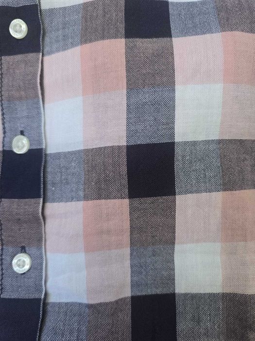Tommy Hilfiger, Camasa de dama - NOUA cu eticheta, in carouri, Roz somon/Roz pastel/Bleumarin S
