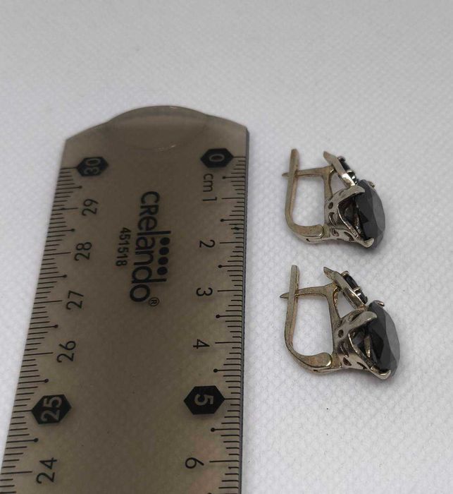 Сребърни обеци с инкрустации – проба 925 | 10,01 гр. - Нови!