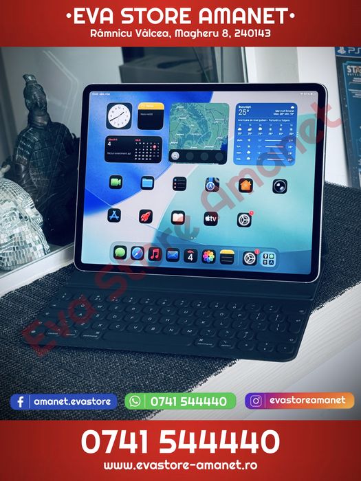 Tableta Apple iPad Pro 12.9” (4th Gen) Silver  1TB  WiFi + Cellular Battery Life: 99% (66 cicluri) + Stylus ESR + Apple Magic Keyboard