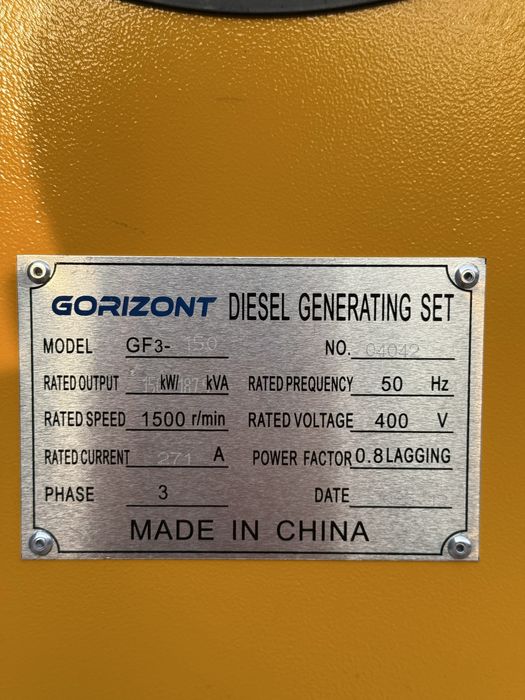 Generator 187.5kwa 150kw GARIZONT
