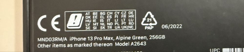 Iphone 13 Pro Max - 256 GB - Alpine Green