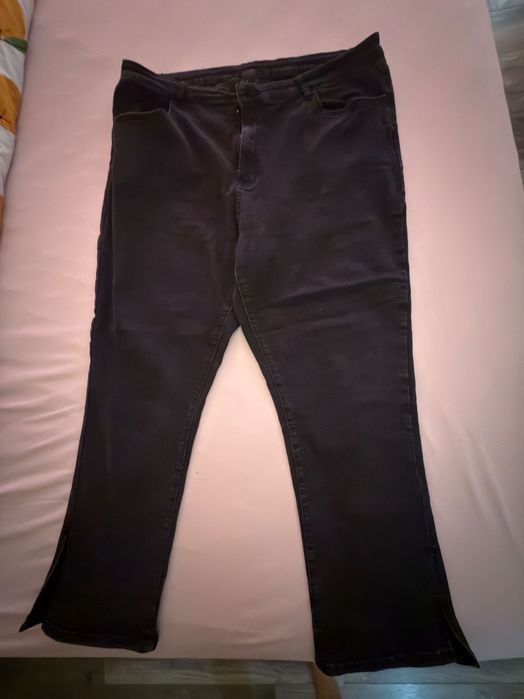 Сиво-черни дънки с цепка 4хл