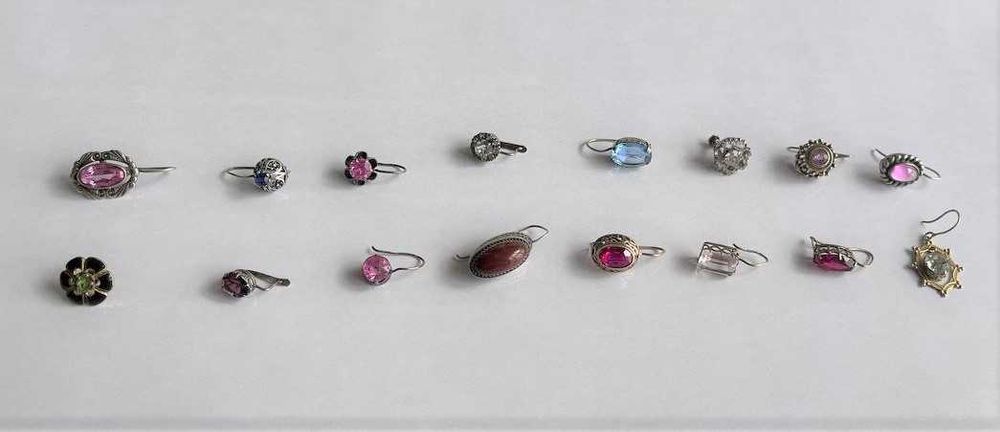 Серьги потеряшки серебро 875 проба