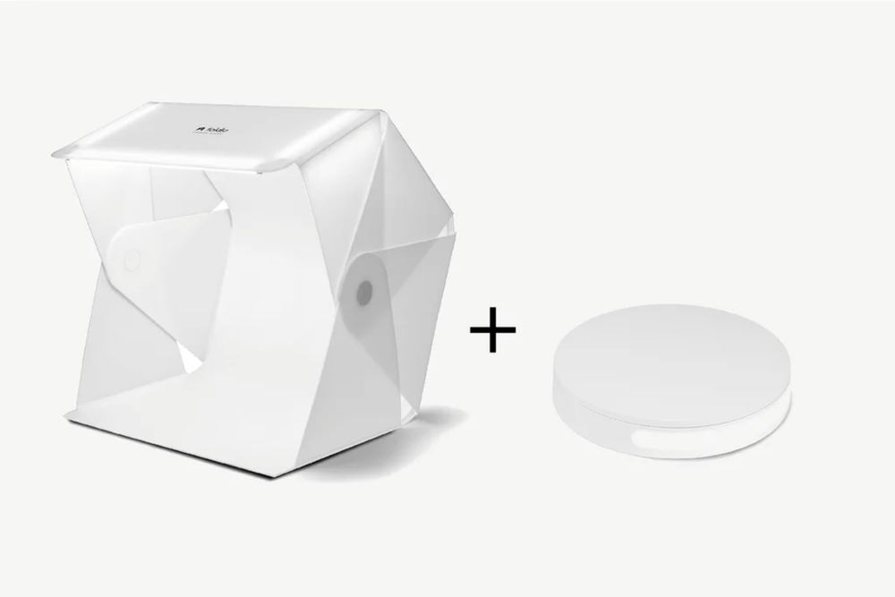 Orangemonkie Foldio3 + Foldio360 – studio foto produs + masă rotativă