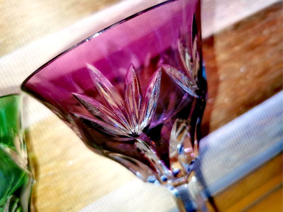 Кристални чаши VAL SAINT-LAMBERT 3 ЧАШИ ЗА ВИНО ROEMER Saarlouis 1930г