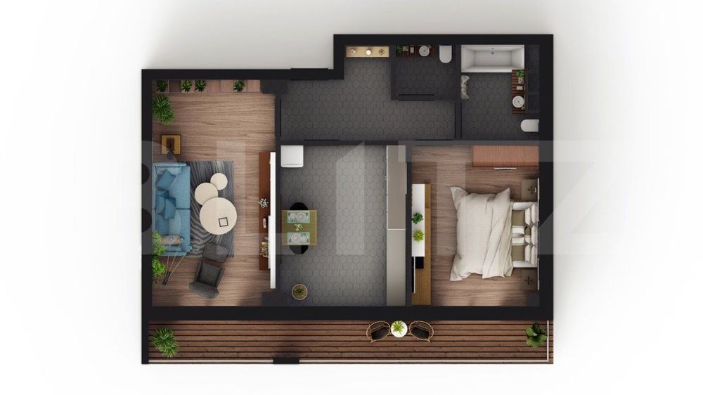 Apartament de 2 camere, etaj intermediar, zona Visani