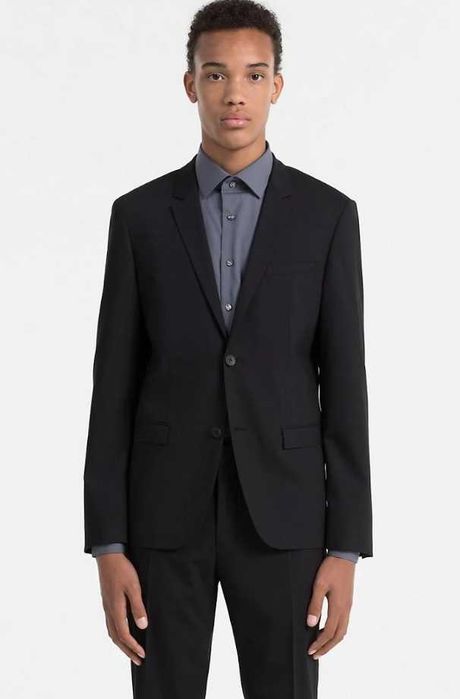 Sacou blazer slim 50 L premium Calvin Klein lana moale negru