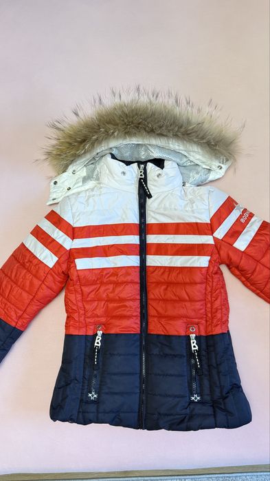 Geaca ski bogner pentru fetita 8-9 ani cu guler de blana naturala
