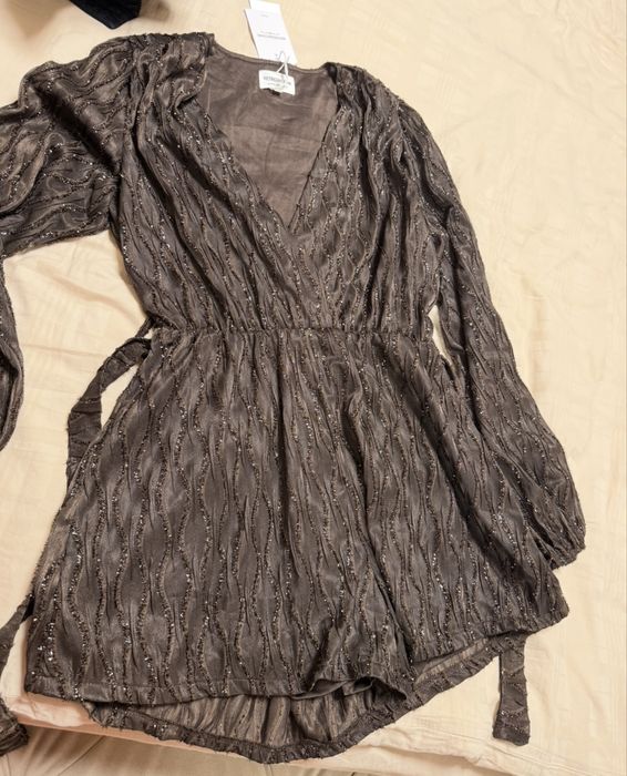 Dizi кафяв гащеризон с лъскави елементи