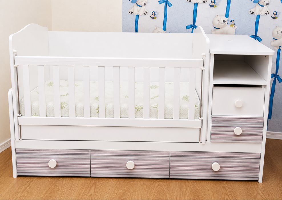 Трансформираща се бебешка кошара Dizain Baby с матрак Aloe Vera