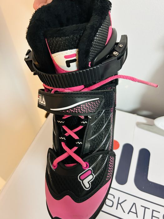 Patine de gheata pentru fete, FILA X-One GL, Negru/Roz, 38EU