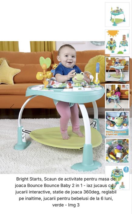 Scaun de activitate pentru masa de joaca Bounce Bounce Baby 2 in 1