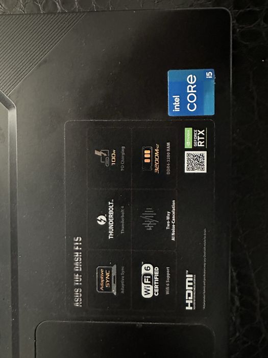 Asus TUF F15 RTX 3050TI intel i5 gen 11