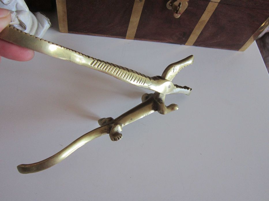 cadou rar Walter Bosse 1950 Viena bronz cleste Crocodil Mid-Century